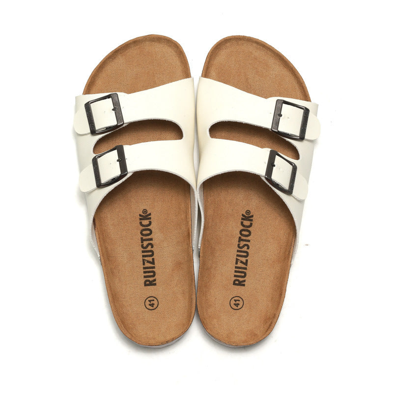 Kurken strandsandalen met gespen voor heren