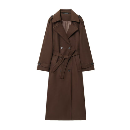 Womens Woolen Double Breasted Coat