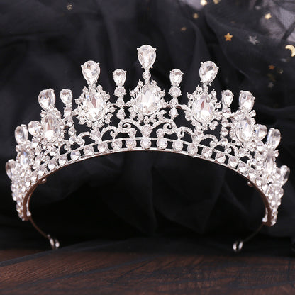 Bride Crown Baroque Water Drop Diamond Princess Crown Performance Birthday Headwear Wedding Dress Accessories