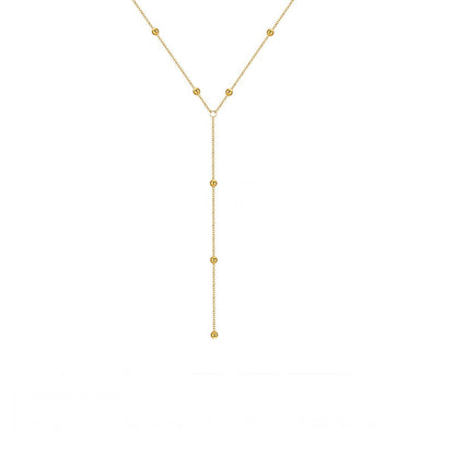 Layered Y-Shaped Tassel Bead Necklace