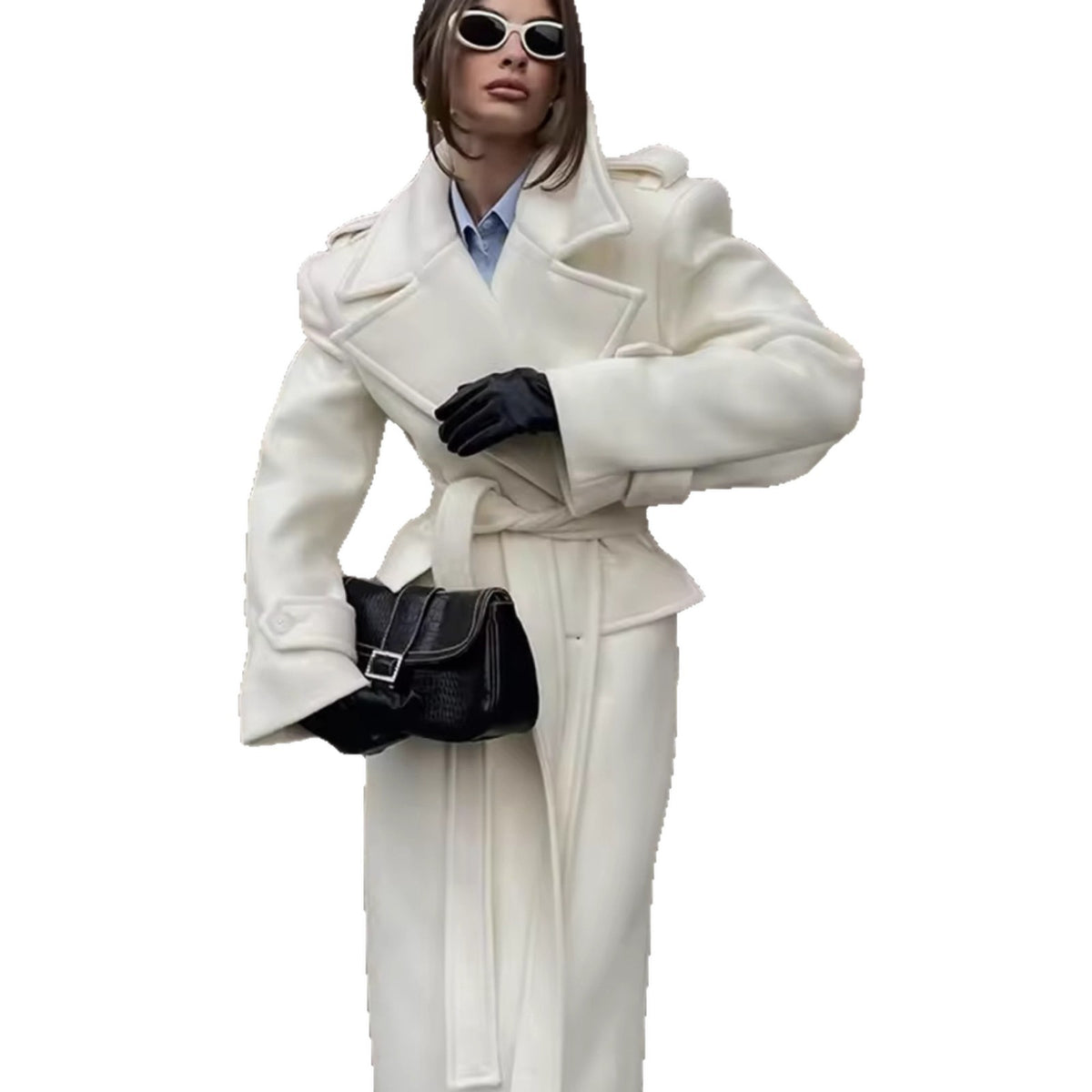 Women's Double-Breasted Long Coat