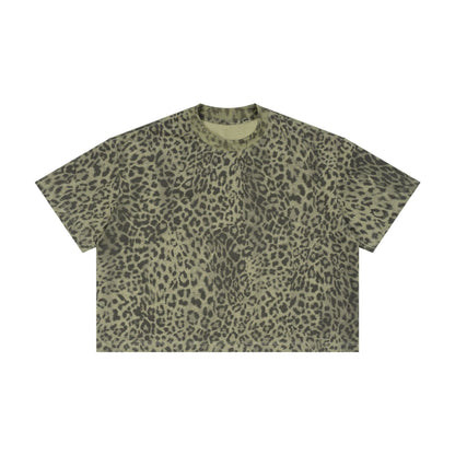 Men's Leopard Print Cotton Blend Loose Short Sleeve T-Shirt