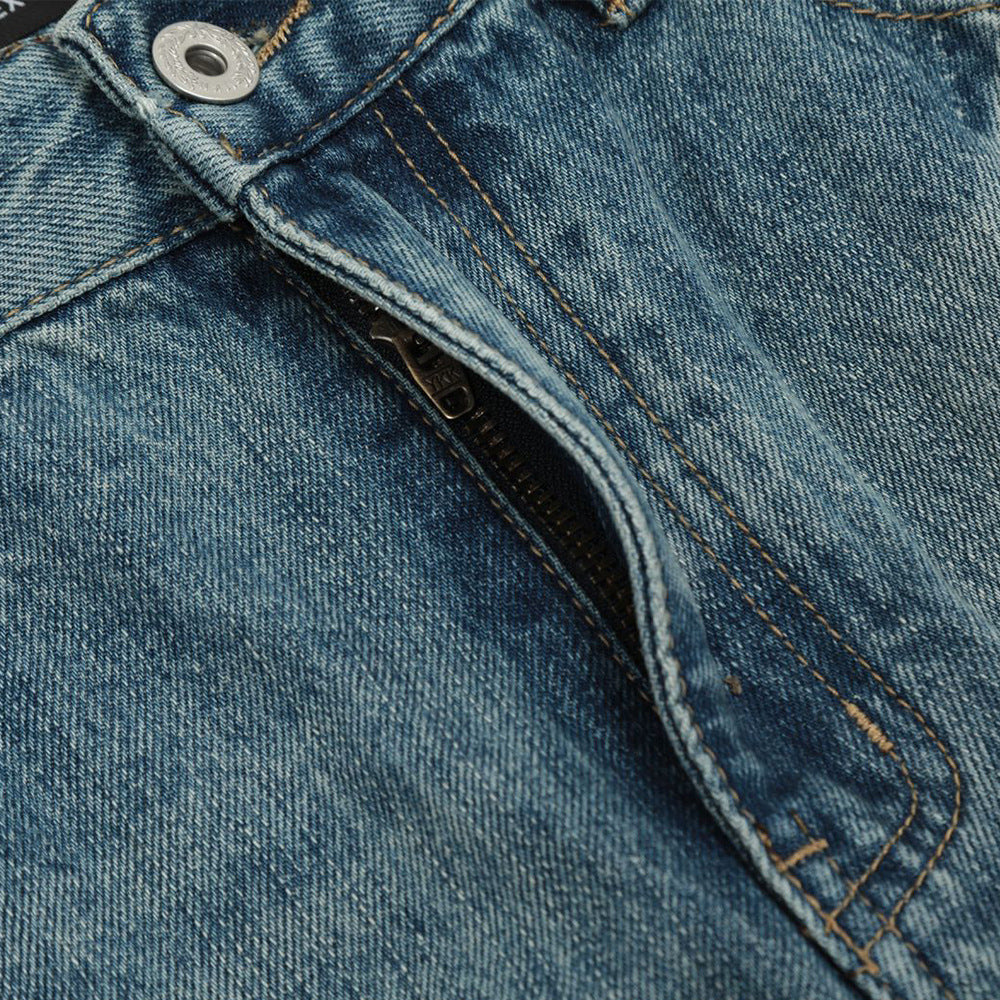 Washed denim pants