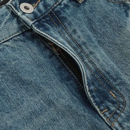 Washed denim pants