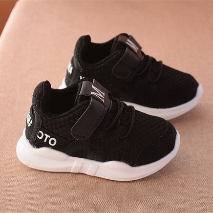Autumn new fashionable net breathable pink leisure sports running shoes for girls white shoes for boys brand kids shoes