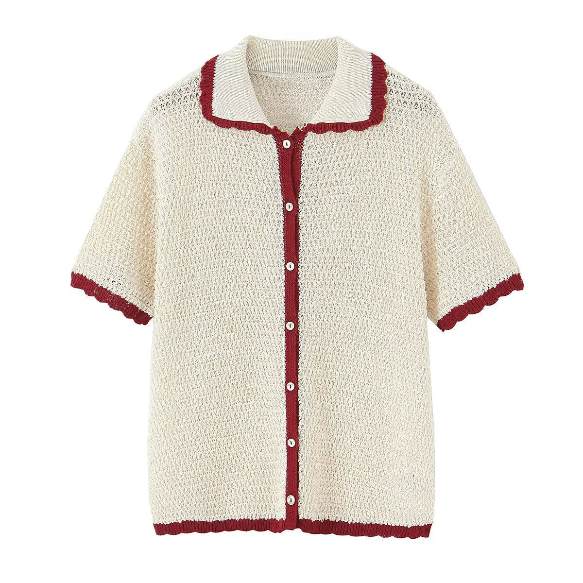 Women's Clothing Polo Shirt Knit Jacket + Knit Shorts Set