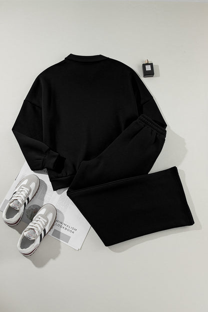 Sweatshirt met halve rits en bijpassende broek