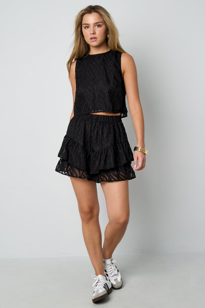 Co-ordset Witte Bladeren - Mouwloze Tops