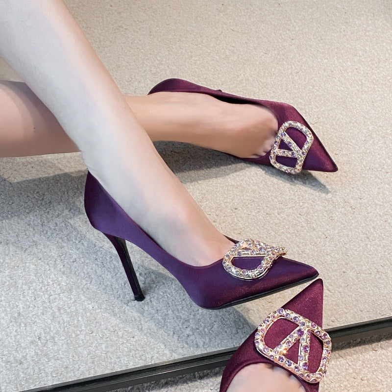 rhinestone high heels