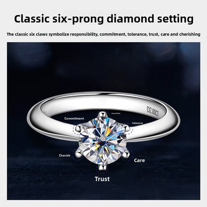 Classic Six-Claw Moissanite Ring