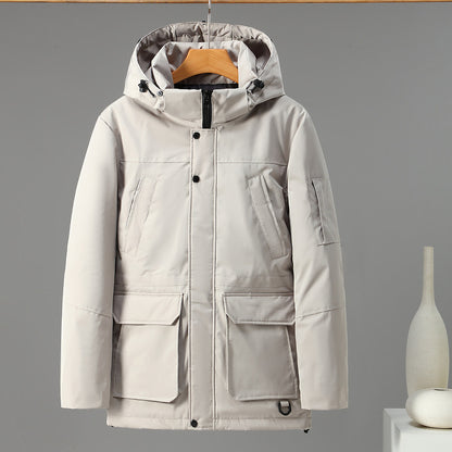 Heren winterjas met afneembare capuchon/bontkraag of zonder bontkraag