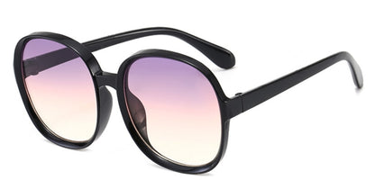 New Round Frame Sunglasses Women Retro Brand Designer Brown Black Oversized Lady Sun Glasses Female Fashion Outdoor Driving