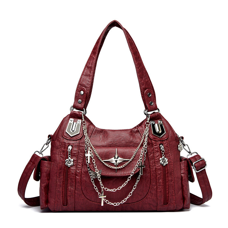 Retro Distressed Chain Tote Bag