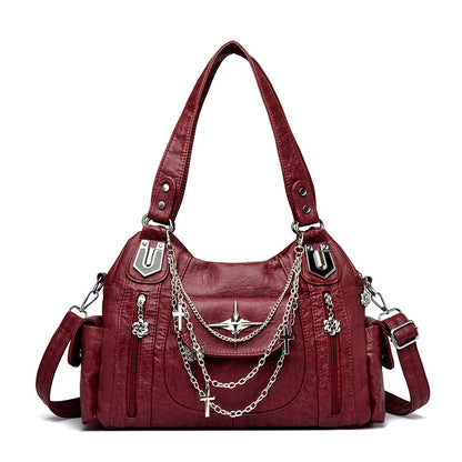 Retro Distressed Chain Tote Bag