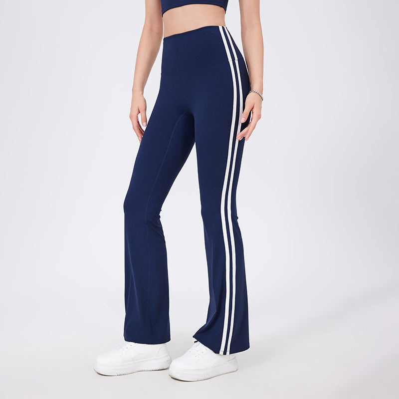 American Hot Girl joggingbroek met hoge taille strepen en wijde pijpen