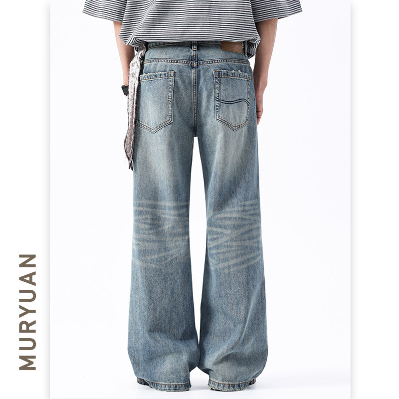 Denim Pants Men's Trendy Loose Straight Fit Oversized Jeans