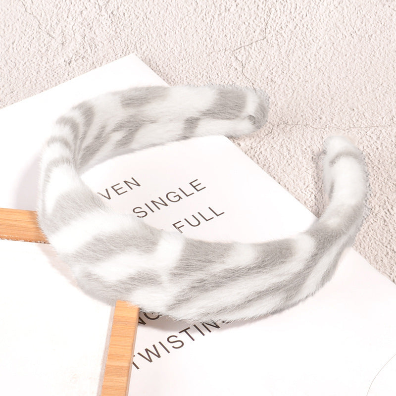 Luipaardprint pluizige haarband