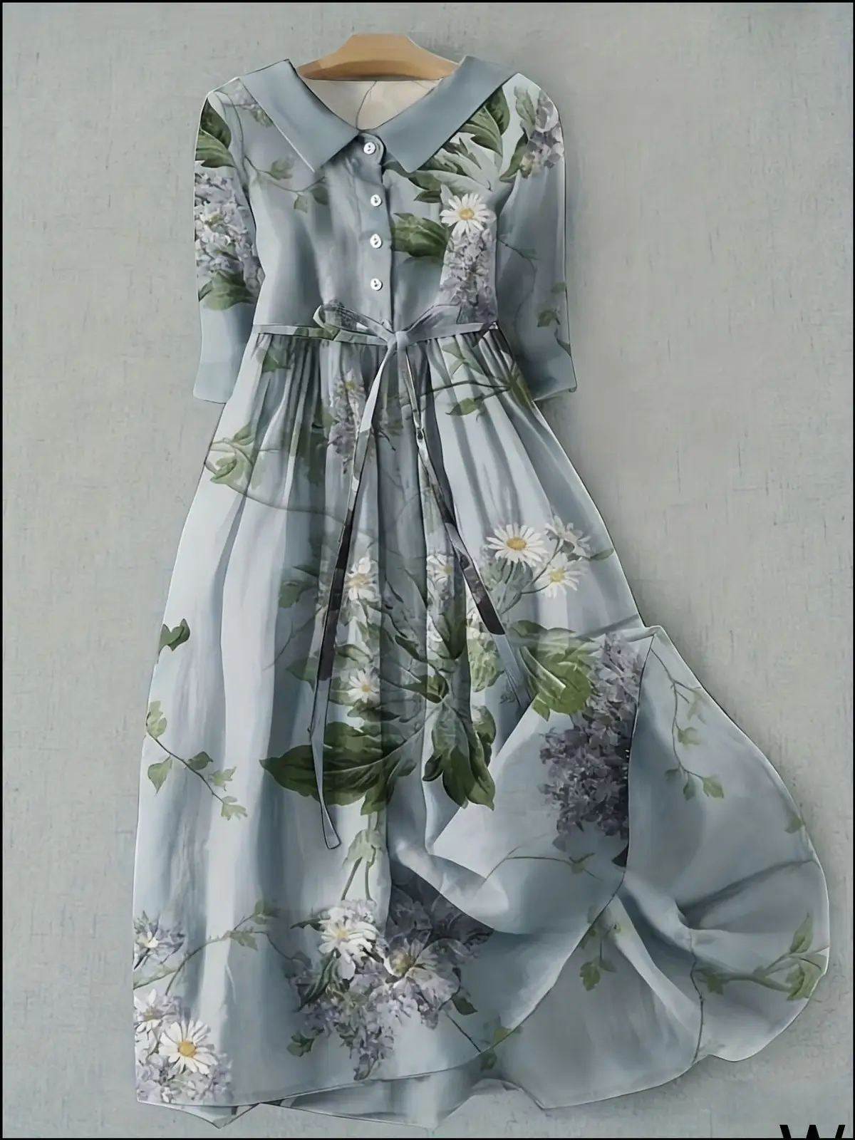 Elegant French Style Polyester Midi Dress