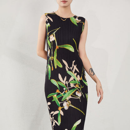 Round neck vest dress sleeveless dress
