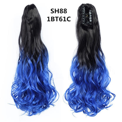 Synthetic Colorful Long Curly Hair Clip Ponytail