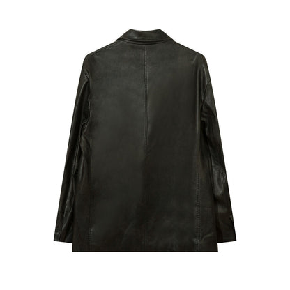 Amerikaans effen PU-leren colbert voor heren