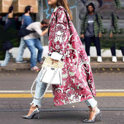 Losse Wollen Jas Met Print