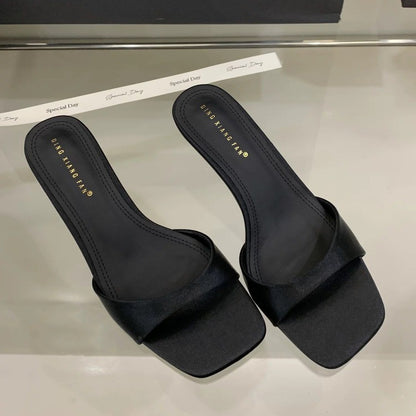 French-style women's open-toe slippers