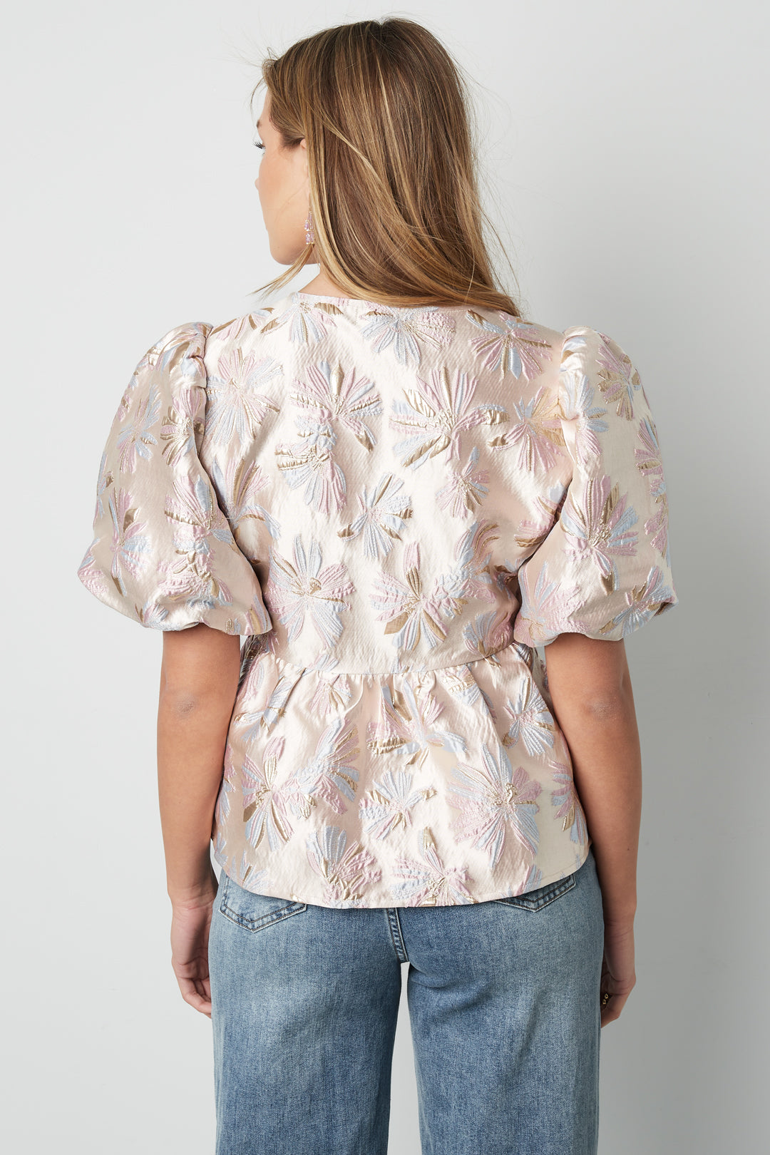 Top met korte mouwen en bloemenprint