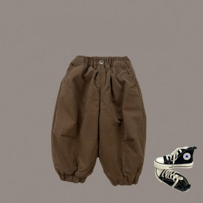 Baby / Kinder fluwelen dikke katoenen jas met capuchon broek of tweedelige set