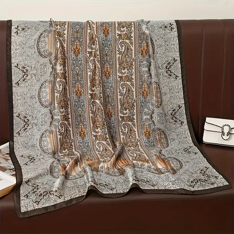 Women's Lijin Satin Scarf Floral Print Shawl