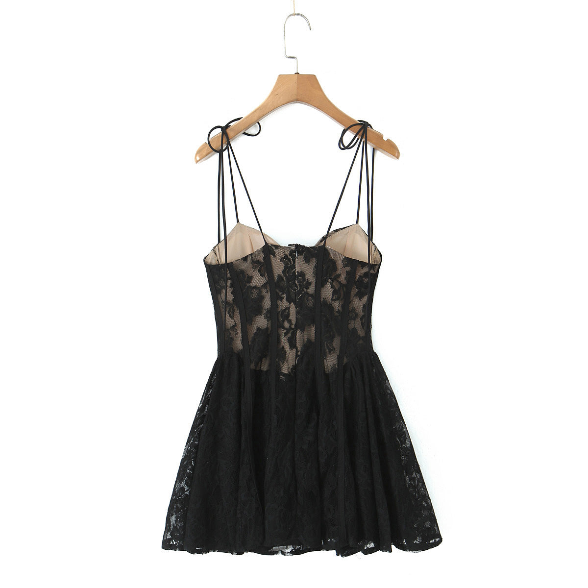 Lace patchwork camisole skirt