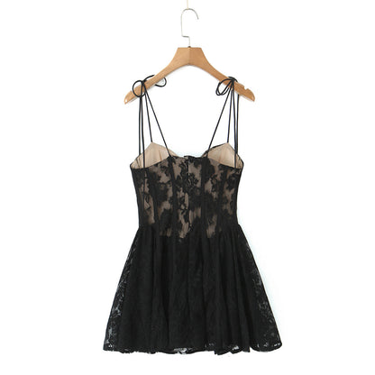 Lace patchwork camisole skirt