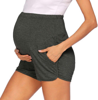 Maternity Yoga Shorts with Adjustable Waist