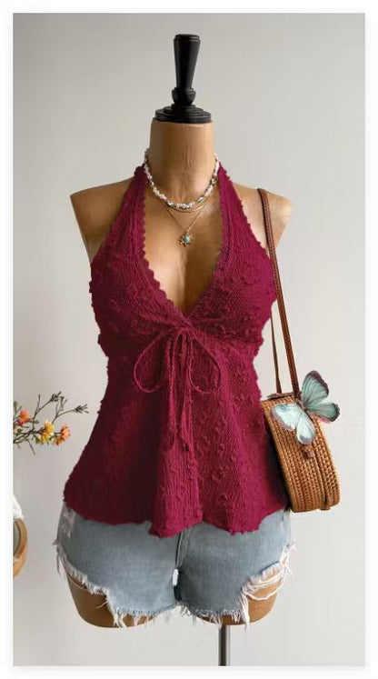 Elegant Tassel Crop Top