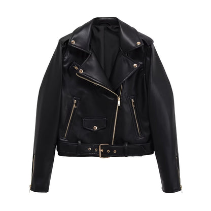 Imitation leather jacket