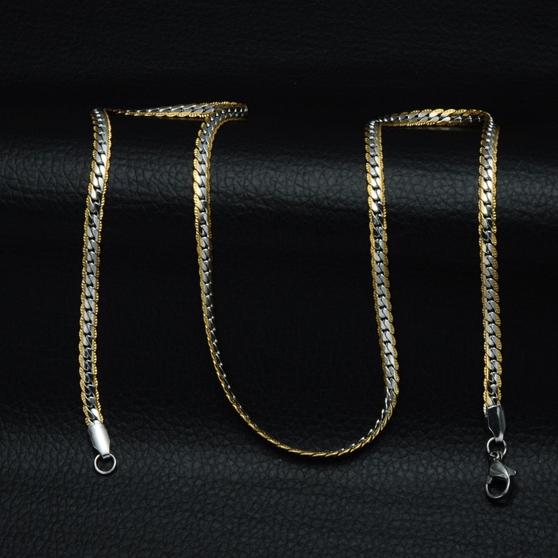 HIP Hop Goudkleurige Roestvrijstalen Curb Cuban Link Ketting