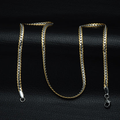 HIP Hop Goudkleurige Roestvrijstalen Curb Cuban Link Ketting