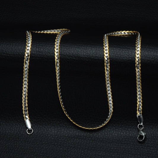 HIP Hop Goudkleurige Roestvrijstalen Curb Cuban Link Ketting
