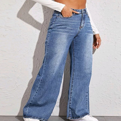 Jeans met wijde pijpen en hoge taille voor dames