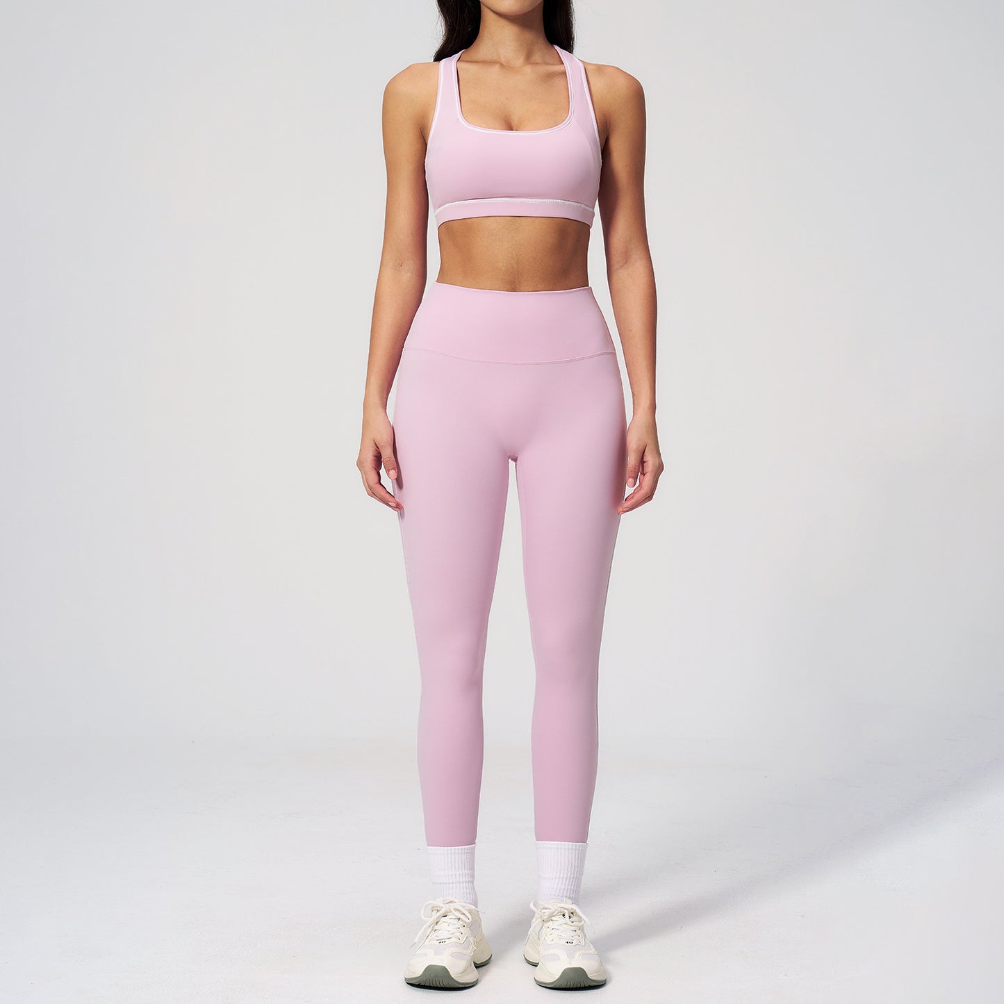 Dames 3-delige yogapakset van geborstelde stof met ritssluiting