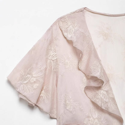 Women's Layered Decorative Embroidered Top