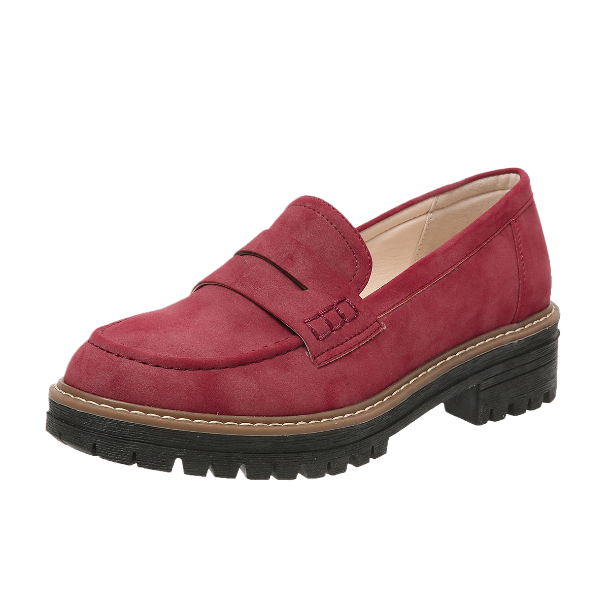 Dames loafers met dikke hak