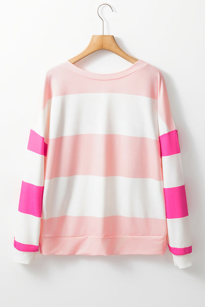 Sweatshirt met kleurblokken verlaagde schouders en lange mouwen