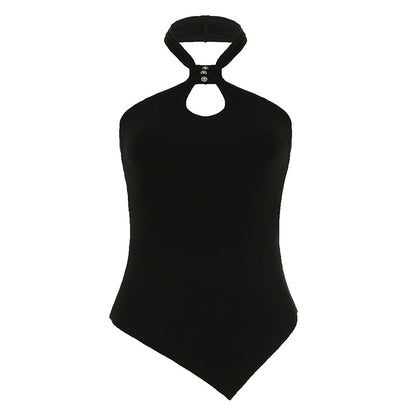Street Style Irregular Strapless Tank Top for Women Versatile Back Top