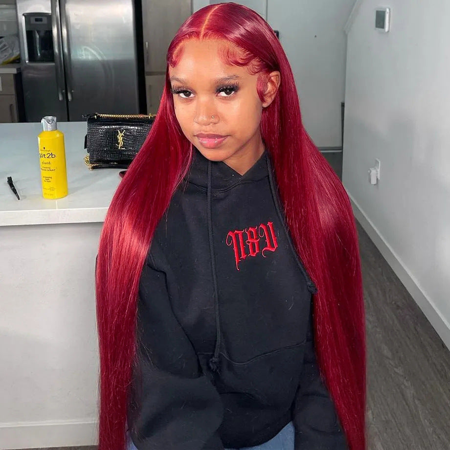 Lace wig van steil mensenhaar met een dichtheid van 200%