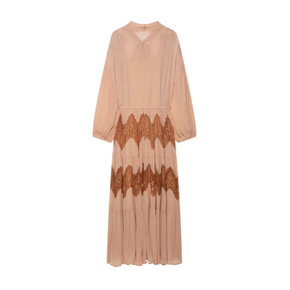 Bow stitch lace dress
