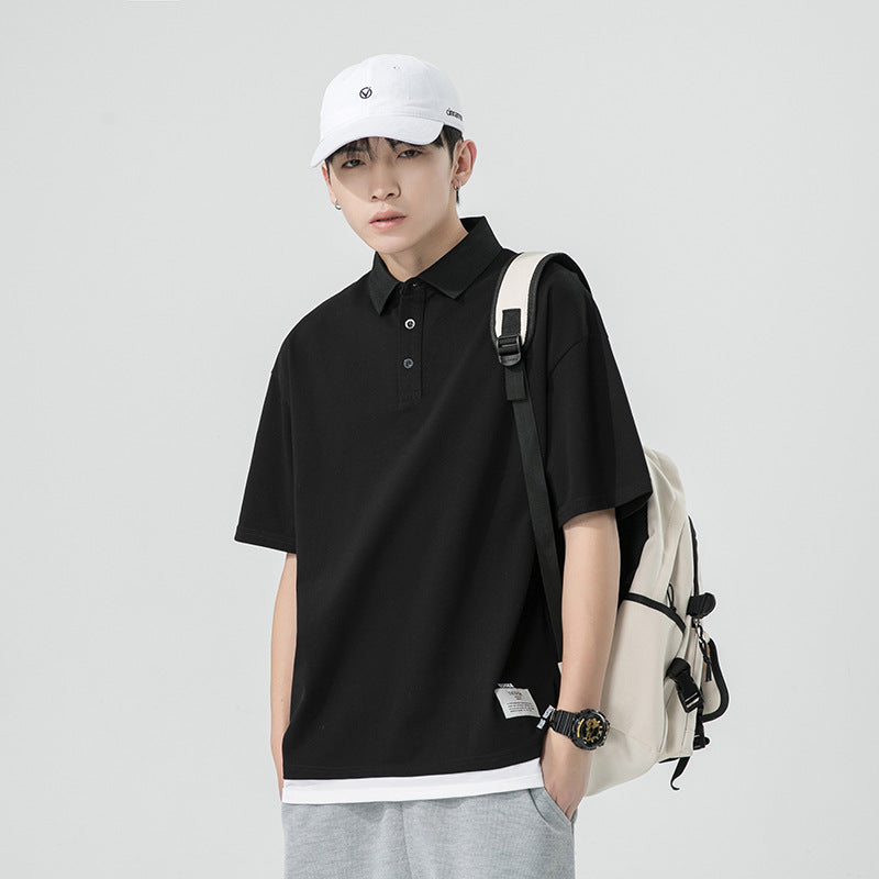 Men's short sleeved polo shirt solid color summer new style