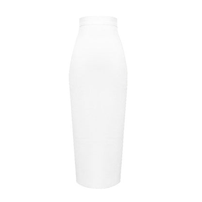 Sexy Bandage Midi Rok met Ritssluiting en Split