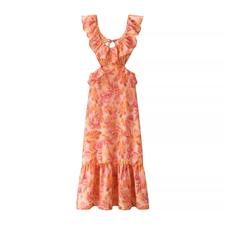 Elegant Layered Decorative Midi Dress for  Women