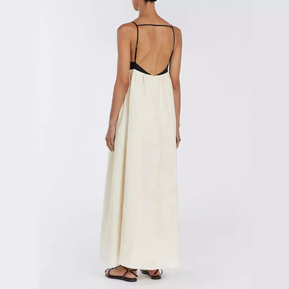 Zomerse casual tube top jurk met contrasterende kleuren